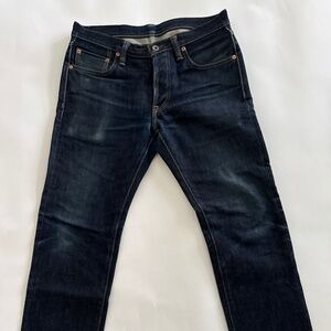 Iron Heart 555 Super Slim Selvedge Jeans – 19oz Indigo/Black – Made in Japan 31W